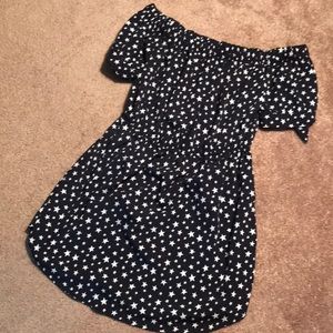Navy star off the shoulder dress!